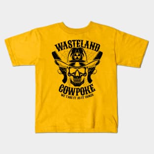 Wasteland Cowpoke Nuclear Fallout Ghoul Cowboy Skull Kids T-Shirt